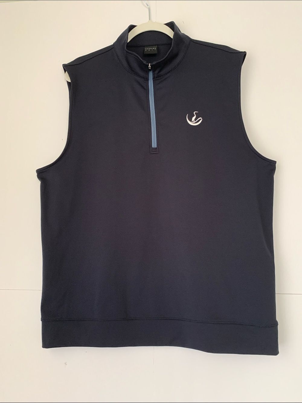 Dunning Golf Navy Sleeveless Quarter-Zip Vest with Light Blue Trim Men’s Size L